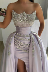 Luxurious Sleeveless Sequined Prom Dress with Detachable Train-27dress