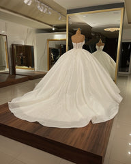 Luxurious Sweetheart Ball Gown Wedding Dress With Beadings-27dress