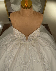 Luxurious Sweetheart Ball Gown Wedding Dress With Beadings-27dress
