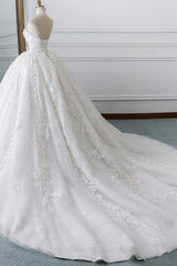 Luxury Ball Gown Jewel Tulle Wedding Dress Beading Lace Appliques Sleeveless Bridal Gowns On Sale-27dress