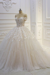 Luxury Ball Gown Strapless Tulle Wedding Dress Lace Appliques Sleeveless Sequined Bridal Gowns On Sale-27dress