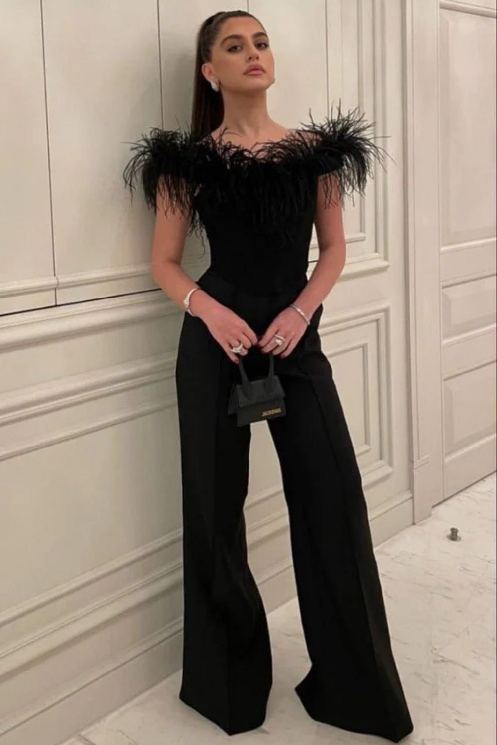 Luxury Strapless Party Jumpsuit with Off-the-Shoulder Patchwork-27dress