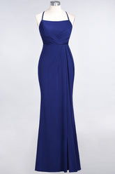 Mermaid Spandex Spaghetti Straps Ruffle Lace Bridesmaid Dress-27dress