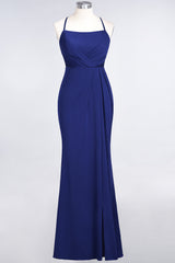 Mermaid Spandex Spaghetti Straps Ruffle Lace Bridesmaid Dress-27dress