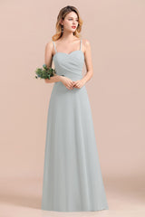 Mist Spaghetti-Straples Long Chiffon Bridesmaid Dresses Online-27dress