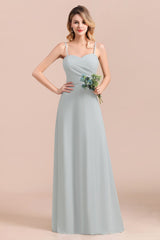 Mist Spaghetti-Straples Long Chiffon Bridesmaid Dresses Online-27dress