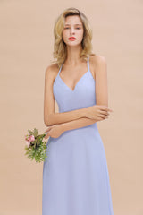 Modest Halter V-Neck Sleeveless Long Bridesmaid Dresses Online-27dress