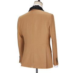 New Arrival Khaki Sparkle Shawl Lapel One Button Men Suits