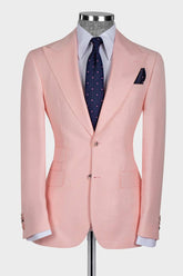 New Arrival Pink Three Pieces Slim Fit Fashion Men Suits