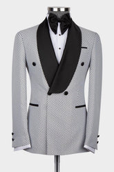 New Arrival White Double Breasted Slim Fit Shawl Lapel Men Suits