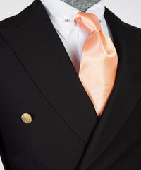 Newest Black Double Breasted Peaked Lapel Men Suits For Business