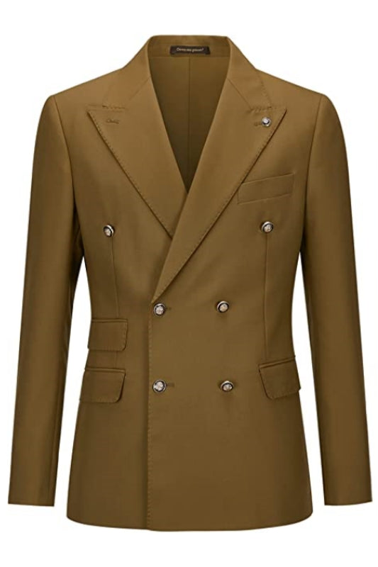 Newest Brown Double Breasted Men Suits For Prom