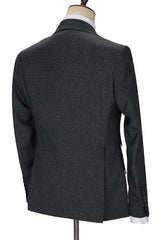 Newest Formal Black Three Pieces Peaked Lapel Business Men Suits
