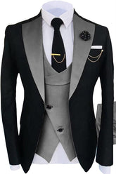 Newest Shawl Lapel Three Pieces Gray Prom Suits
