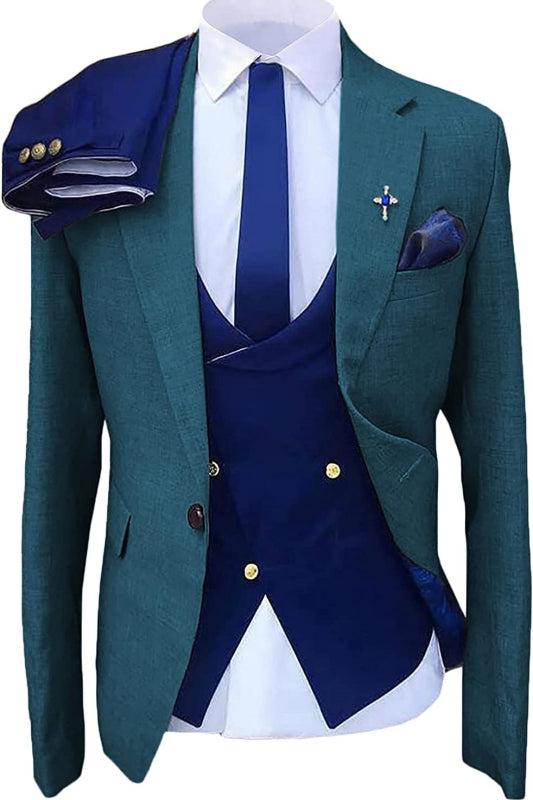 Notched Lapel Three Pieces Bespoke Prom Suits