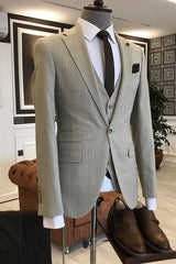 Notched Lapel Three Pieces Stylish Business Suits For Men