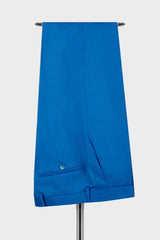 Ocean Blue Peaked Lapel Three Pieces Wedding Men Suits