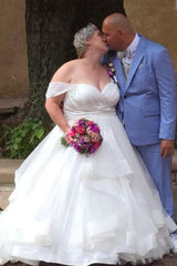 27DRESS Off-the-Shoulder Ball Gown Plus Size Wedding Dresses