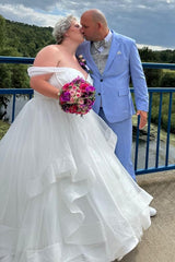 27DRESS Off-the-Shoulder Ball Gown Plus Size Wedding Dresses