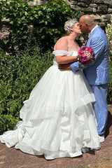 27DRESS Off-the-Shoulder Ball Gown Plus Size Wedding Dresses