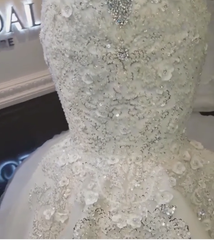 Off-the-Shoulder Mermaid Wedding Dress With Appliques Beads-27dress