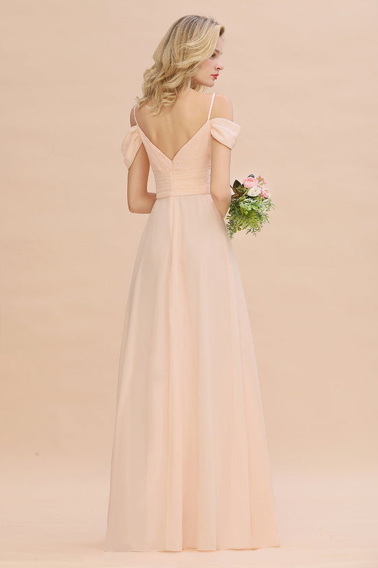 Off-the-Shoulder Sweetheart Ruched Long Bridesmaid Dress Online-27dress