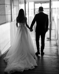 Off-the-Shoulder Wedding Dress Tulle Long With Appliques-27dress