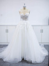 Open Back Appliques Wedding Dress Tulle Bridal Gowns-27dress