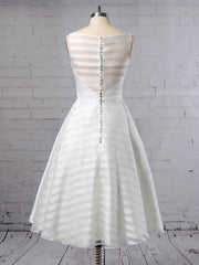Organza Tea-length Wedding Dress with Sashes & Ribbons