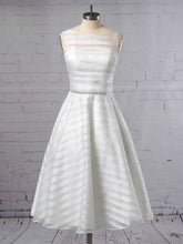 Organza Tea-length Wedding Dress with Sashes & Ribbons