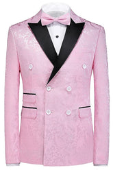 Jacquard Three Pieces New Arrival Pink Prom Suits