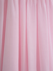 Pink Short Sheath Straps Flower Girl Dresses Chiffon Junior Bridesmaid Dress-27dress