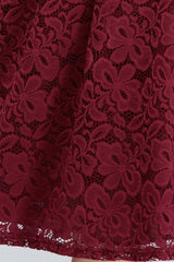 Plus Size Off-the-Shoulder Burgundy Lace Short Bridesmaid Dress Online-27dress