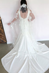 Plus Size Wedding Dress Satin V-Neck Mermaid-27dress