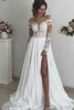 Simple Off-the-Shoulder Long Sleeves Wedding Dress with Lace-27dress