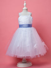 Princess Knee Length Tulle Sleeveless Straps Flower Girl Dresses-27dress