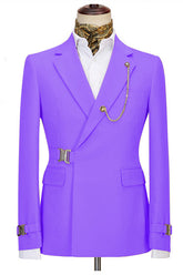 Purple Two Pieces Simple Slim Fit Men Suits for Prom