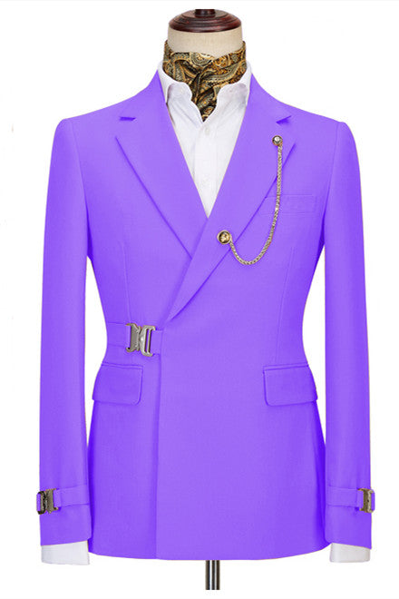 Purple Two Pieces Simple Slim Fit Men Suits for Prom
