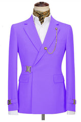 Purple Two Pieces Simple Slim Fit Men Suits for Prom