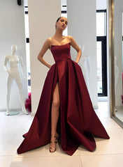 Satin Ball-Gown Floor-Length Prom Dress for Women-27dress