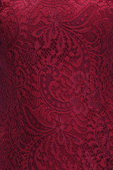 Sexy Mermaid Lace Long Burgundy Bridesmaid Dresses with Crisscross Back-27dress