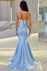 Sexy Spaghetti Straps Mermaid Evening Dresses with Beading-27dress