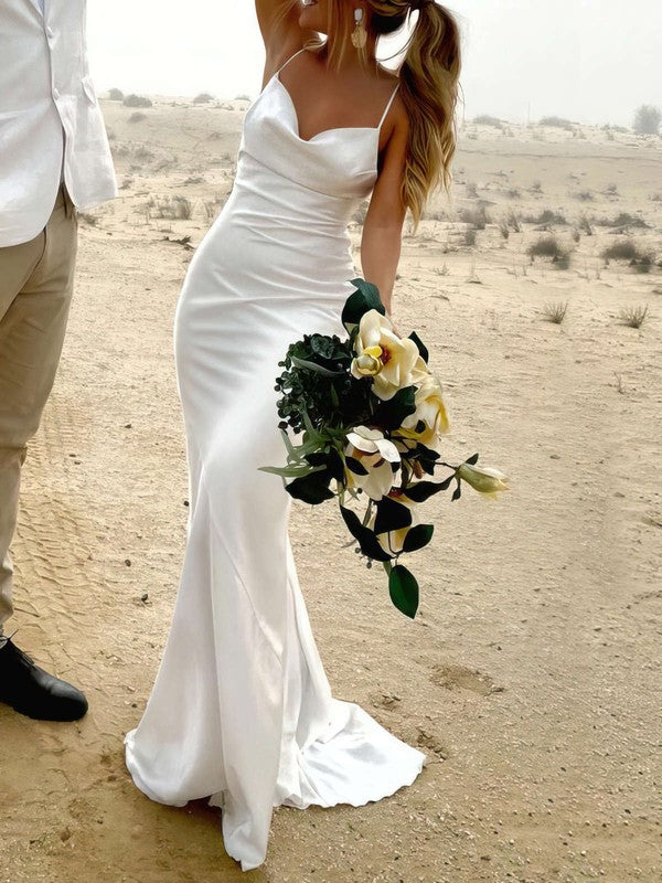 O-Neck Sleeveless Satin Wedding Dress Mermaid Vestido De Novia Modern Bow Court Train Princess Bridal Gown main image 0
