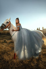 Shining Off-the-Shoulder A-line Tulle Wedding Dress -27dress