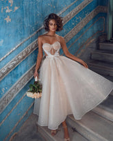 Shinning Sweetheart Wedding Reception Dress Tea-Length-27dress
