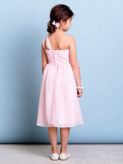 Short A-Line One Shoulder Flower Girl Dresses Chiffon Junior Bridesmaid Dress-27dress