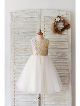 Short Ball Gown Tulle Sequined Wedding Birthday Flower Girl Dresses-27dress