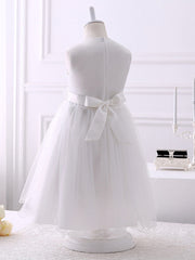 Short Princess Chiffon Flower Girl Dresses Tulle Jewel Neck Wedding Birthday Party Dresses-27dress