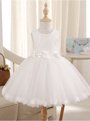 Short Princess Jewel Neck Pageant Flower Girl Dresses-27dress