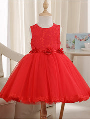 Short Princess Jewel Neck Pageant Flower Girl Dresses-27dress